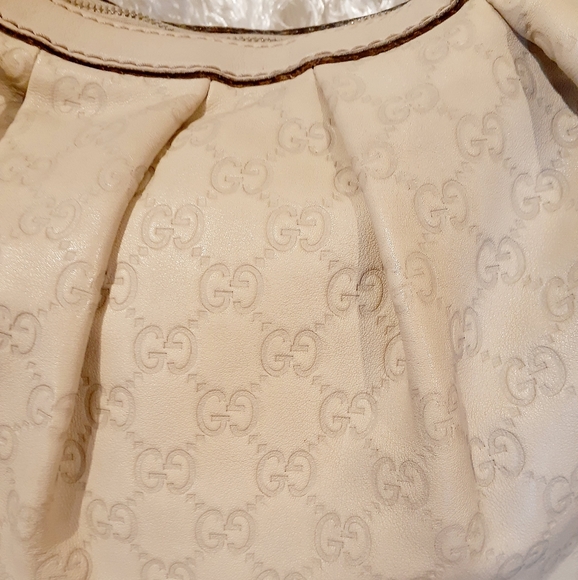 GUCCI cream leather shoulder bag - Picture 4 of 8